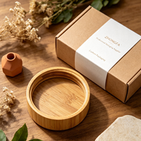 Bouchon à vis rond en bambou personnalisé OEM pour bocaux à épices en verre, couvercle en bois de qualité alimentaire, fermeture d'emballage directe usine