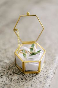Customized <b>Hexagon</b> Glass Ring <b>Box</b> with Metal Frame, Decorative Storage Organizer Ring <b>Box</b> For Wedding <b>Gift</b> & Home use - Product Image 6