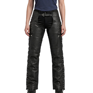 Chaps et pantalons en cuir pour moto, en cuir véritable, pour hommes et femmes - Product Image 4
