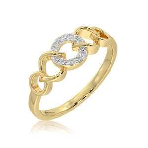 Lab Grown Diamond Interlocking <b>Ring</b> | Elegant <b>Circle</b> Link Design | Luxury Gold Jewelry for Women 10K,14K,18K gold & 925 Sliver - Product Image 3