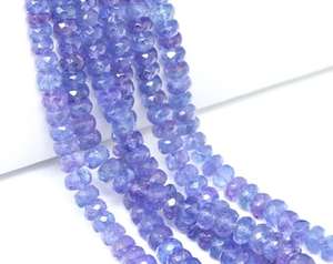 Perles facettées en Tanzanite bleue, brin de perles rondes, pierres précieuses naturelles, fournitures pour la fabrication de bijoux, perles DIY - Product Image 2