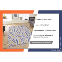 Best Sale Indian Luxury Handmade Cotton Weave Carpet Long Tassel Embroidered Washable Non-Slip Bedroom Rug Decorative Latex