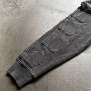 Sudadera con capucha de algodón 100% de alto gramaje estilo urbano con cremallera, logotipo personalizable, múltiples bolsillos y estilo desgastado para la temporada de otoño al por mayor - Product Image 5