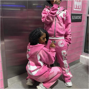 Conjuntos Deportivos de Forro Polar Térmico Transpirable y Resistente al Viento con Logotipo Personalizado, Conjuntos de Sudadera y Pantalones Deportivos de 2 Piezas para Hombre - Product Image 1