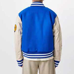 เสื้อแจ็คเก็ตวาร์ซิตี้สีน้ำเงินสำหรับผู้ชาย พร้อมโลโก้ NYC HP ปักลาย สไตล์พรีปปี้ ทรงปกติ คอปกพับได้ ผลิตจากผ้าโพลีเอสเตอร์ผสมฝ้าย - Product Image 6