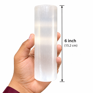 Premium Quality Natural Selenite Harmonizer Cylinder Bracelet Holder 6 Inch Polished Satin Spar Crystal Display Stand Wholesale - Product Image 4
