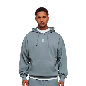 Sweat-shirt à capuche oversize pour homme, motif bleu fer, en molleton épais, coupe décontractée, style streetwear - Product Image 1