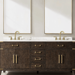 Grifo de lavabo de baño de 8 pulgadas con 2 manijas de oro cepillado, acero inoxidable, 3 orificios, drenaje Pop generalizado, mangueras de suministro de agua, grifo elegante - Product Image 5