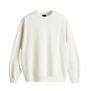 Coton mélangé personnalisé de qualité supérieure pour hommes, manches longues, imprimé ODM, coupe ample, col côtelé, ivoire, 100% coton, collection hiver - Product Image 2