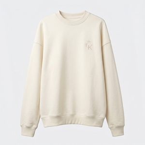เสื้อสเวตเชิ้ตคอกลมทรงโอเวอร์ไซส์สำหรับผู้ชาย ผ้าคอตตอน ปักโลโก้ตามสั่ง สไตล์ลำลองแนวสตรีทแวร์ - Product Image 1