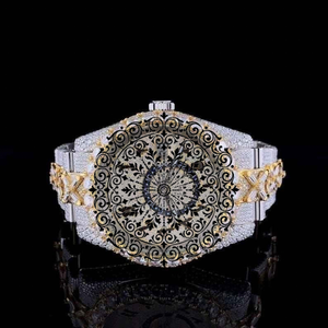 นาฬิกาควอตซ์ AMBER JEWELS รุ่นหรูหราสไตล์วินเทจ สำหรับทั้งชายและหญิง ตัวเรือนสีทอง ขนาด 46 มม. หน้าปัดแบบอนาล็อกโปร่งใส ประดับคริสตัลอินเดีย ตัวล็อคแบบหัวเข็มขัด กลไก Citizen - Product Image 3
