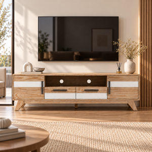 Mueble para TV de Madera de Pino Sólido de Alta Calidad, Colección SOHO, Mueble de Almacenamiento Moderno para Sala de Estar con Cajones - Product Image 3
