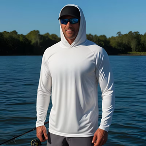 Camiseta de Pesca con Capucha y Protección Solar UV, de Secado Rápido, con Diseño de Agua Azul, Manga Larga, OEM - Product Image 4