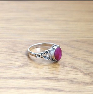 Meilleure qualité véritable solide 925 argent Sterling synthétique rubis Ginni Chakra métaphysique cristal de guérison pierre précieuse Baho anneau fin - Product Image 6
