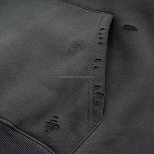 Sweat à capuche épais surdimensionné de qualité supérieure, 400 g/m², pour homme, style streetwear, déchiré, impression personnalisée sur écran - Product Image 5