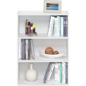 Estantería de 3 Niveles de MDF, 9.7x23.7x31.5 Pulgadas, Estantes de Almacenamiento Blancos Lisos para Sala de Estar, Dormitorio, Oficina en Casa - Product Image 3