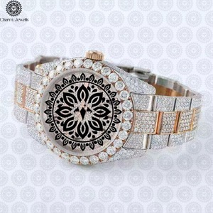 Montre-bracelet de luxe Hip Hop en moissanite de qualité supérieure, étanche, bijou de créateur pour homme, disponible à la vente - Product Image 4