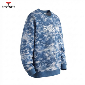 Sweat-shirt à col rond en coton 100% de haute qualité, couleur unie, coupe ample, effet délavé, avec logo personnalisé, en vente. - Product Image 3