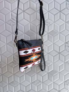 Sac à main sculpté Jacquard noir couleur fronde bohème aztèque sacs en tissu élégant sacs de vente chauds pour les femmes - Product Image 3