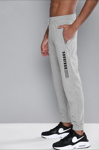 Pantalon de jogging léger en coton gris pour homme, taille élastique avec cordon de serrage, poches latérales, décontracté, respirant, logo à la taille, style été - Product Image 2