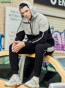 Chándal Deportivo Informal para Hombre con Paneles en Contraste de Dos Tonos, Ropa Deportiva de Forro Polar para Gimnasio, Entrenamiento, Correr, con Capucha - Product Image 6