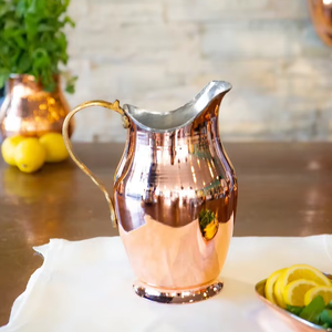 World Craft Impex - Hervidores de Agua de Cobre Puro Ecológicos de 1500 ml, Artículos de Bebida Metálicos Clásicos, Logotipo Personalizado para Restaurantes - Product Image 1