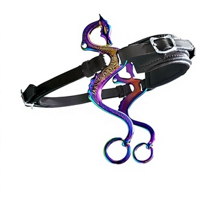 Harnais de cheval en acier inoxydable réglable style Dragon Hackamore, équipement d'équitation anglais et western, matériel d'entraînement - Product Image 1