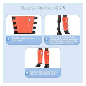 Mejores botas de malla transpirables para caballos, vendas protectoras antideslizantes para patas y pezuñas, para aliviar la fatiga muscular. - Product Image 2