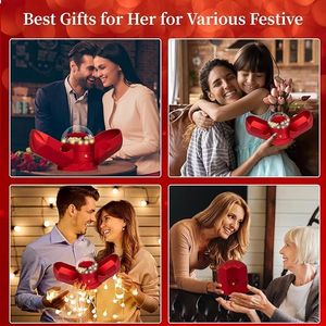 Collana con Rosa Rossa Vera Conservata, Fiori Eterni, Regalo di Compleanno per Donne, Set Regalo per le Feste - Product Image 2