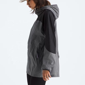 Veste de sport à capuche pour femme, color-block, manches longues, imperméable, coupe régulière, toutes saisons, style sportif, longueur mi-mollet - Product Image 6
