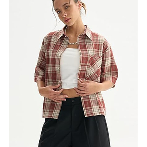 Men Plaid Shirt Short Sleeve Casual <b>Check</b> Shirt Lightweight Cotton Summer Button Up Shirt Custom Logo OEM Wholesale - Product Image 6