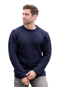 Personalized Wool Sweater <b>Men</b> Cable Knit Long Sleeve <b>Jumper</b> with Embroidered Logo and Ribbed Trims for Boutique <b>Winter</b> Clothing - Product Image 1