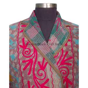 Veste Kantha tricotée ethnique été/hiver printemps, respirante, séchage rapide, écologique, vintage, décontractée pour les sorties - Product Image 3