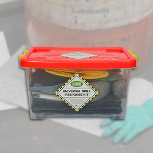 Kit anti-déversement écologique portable 45L, boîte transparente |   Réponse aux situations d'urgence pour l'absorption d'hydrocarbures, de carburant, d'eau et de produits chimiques (100% polypropylène) - Product Image 3