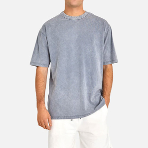 T-shirts longs pour hommes grande taille en coton 100% personnalisés, style vintage délavé à l'acide, légers avec logo frontal et option OEM – Vente en gros - Product Image 4