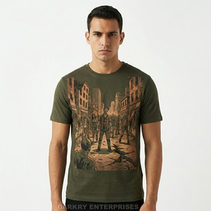 Camiseta morada para hombre, camiseta con gráfico de zombi de laboratorio de ciencia ficción, camiseta de algodón con estampado digital, ropa de calle para hombre, ropa informal de alta calidad - Product Image 5