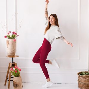 Leggings de Moda para Mujer, Mezcla de Algodón, Transpirables, Cintura Alta, Largos, Elásticos, para Yoga, Ejercicio, Fitness, Exportador OEM ODM - Product Image 3