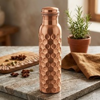 Bouteille d'eau en cuivre pur martelé classique, grande capacité 750ml 950ml 1000ml, personnalisable OEM ODM