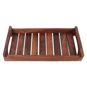 Rustic Wooden Serving Tray with Rope Handles Rectangular Vintage Food Tray for Kitchen Dining <b>Coffee</b> <b>Table</b> Home Decor - Product Image 3