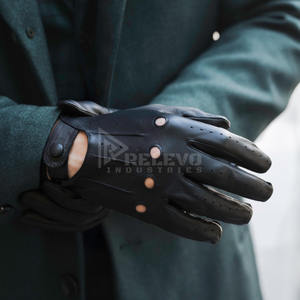Guantes de Piel de Oveja Premium, Mitones de Cuero Genuino Suave, Cálidos para Invierno, Moda Motera, Marca Privada - Product Image 2