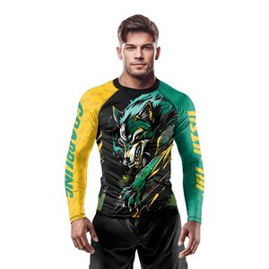 เสื้อแรชการ์ดแบบขายส่ง OEM ผลิตตามสั่ง ป้องกันรังสียูวี สำหรับทุกเพศ ผลิตจากโพลีเอสเตอร์แบบยืดหยุ่น เป็นมิตรต่อสิ่งแวดล้อม ผลิตจากโรงงาน รับผลิตแบบ OEM ขายส่ง - Product Image 2