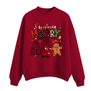 Sudadera de cuello redondo para hombre, jersey con estampado de árbol de Navidad rojo, top informal de manga larga para invierno - Product Image 4
