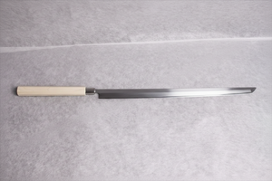 Cuchillo para atún, cuchillo largo para filetear y rebanar, hoja de acero al carbono forjado, mango de madera, ecológico - Product Image 2