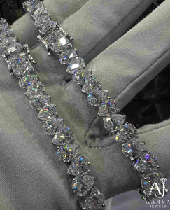 925 Silver Gold Plated Moissanite Hip Hop Tennis Bracelet Round Brilliant Cut Claw <b>Set</b> Iced Chain <b>Bangle</b> for Wedding Party Gift - Product Image 1