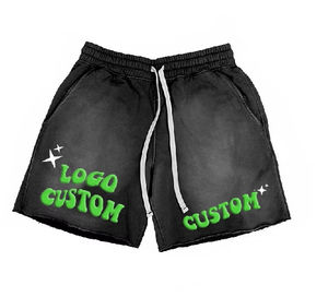 Shorts de survêtement délavés pour hommes, style vintage, en coton, coupe confortable, décontractés, streetwear d'été, shorts de détente et de sport, écologiques - Product Image 4