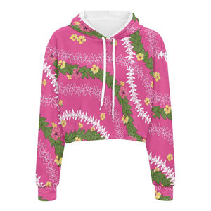 Hoodie court sublimé pour femme, design tendance, matière respirante et durable. - Product Image 1