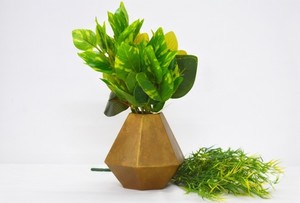 Fancy <b>Mini</b> Diamond Shape Bronze Color Hot Selling Powder Coated Antique Color Flower <b>Vase</b> Luxuries Style <b>Vase</b> for Luxuries Home - Product Image 2