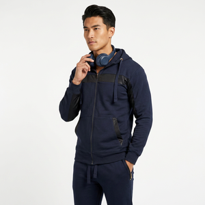 Conjunto Deportivo con Capucha para Hombre, Sudadera con Cierre Completo y Bolsillos Laterales, Pantalones a Juego, Ropa Casual Transpirable para Otoño - Product Image 6