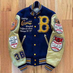 Men Letterman <b>Jacket</b> Classic Street Fashion Casual Athletic Inspired Everyday Outfit Durable Fabric Men Letterman <b>Jacket</b> - Product Image 3