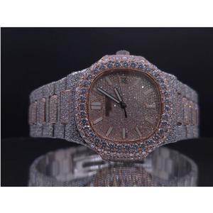 Montre Sport Hip Hop Quartz en Acier Inoxydable Entièrement Sertie de Strass Effet Givré, Style Antique, avec Fermoir Robuste, Tendance, Meilleure Vente, Disponible en Promotion - Product Image 1